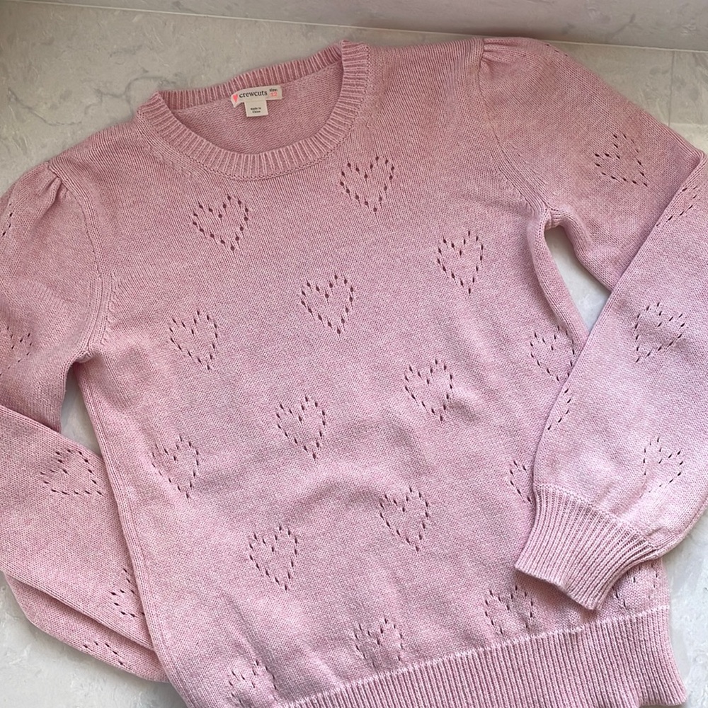 J. Crew Crew Cuts kids size 12 kids pink heart sweater